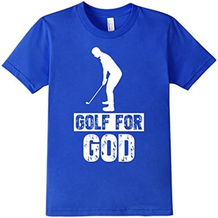 unisex-child Golf For God Christian T-Shirt 6 Royal Blue