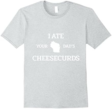 Mens Your Dad's Cheese Curds Wisconsin T-shirt Large Heather Grey