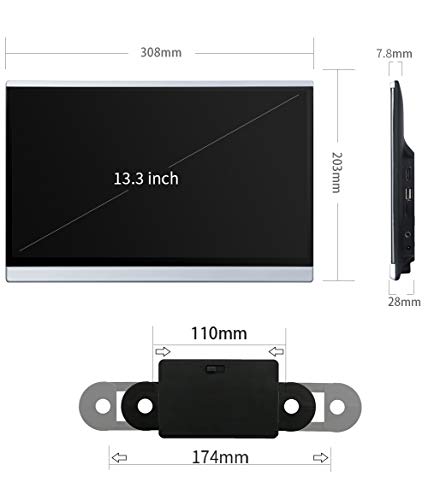 Dual 13.3 inch Android 7.1 Car Headrest Video Players, TV Monitors Screens, IPS Touch Screen 4K Crystal, Support WiFi/Wireless Display/Airplay/Miracast/HDMI in/Bluetooth/FM/USB/SD Card