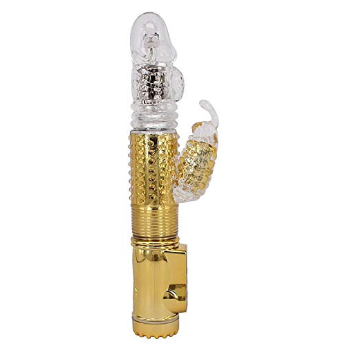 Tracy's Dog Flirt Rotating Bullet 36-frequency Thrusting Strong Powerful Vibrating G-spot Stimulation Vibrator Clit Masturbation Dildo (Golden)