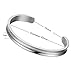 7mm Stainless Steel Bangle Bracelet Grooved Cuff Bangle High Polished for Women Girls