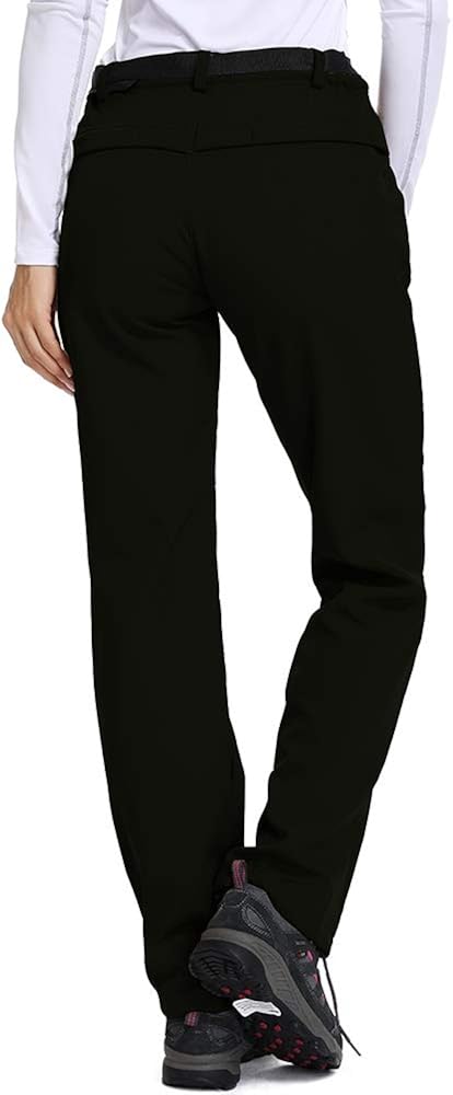 Ski Pants Women Waterproof Snow Winter Insulated Warm Outdoor Fleece Lined Hiking Pants with Zipper Pockets: Clothing