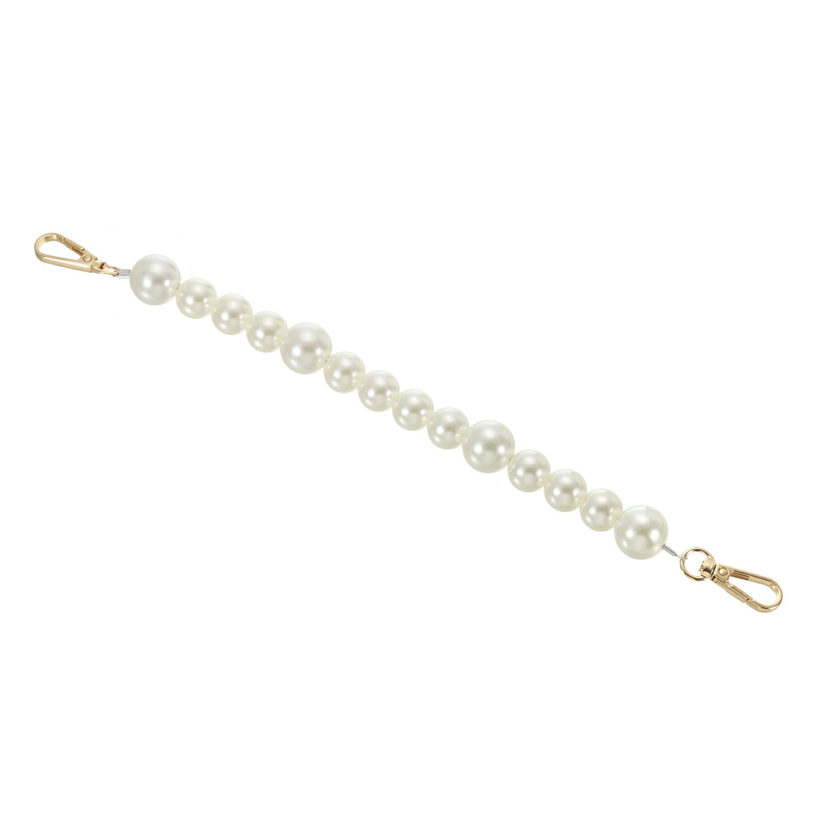 PATIKIL Imitation Pearl Bead Purse Chain Strap 12.6", Pearl Beaded Bag Chain Handbag Clutch Replacement for DIY Handbag Wallet Clutch Crafts Making, Light Gold