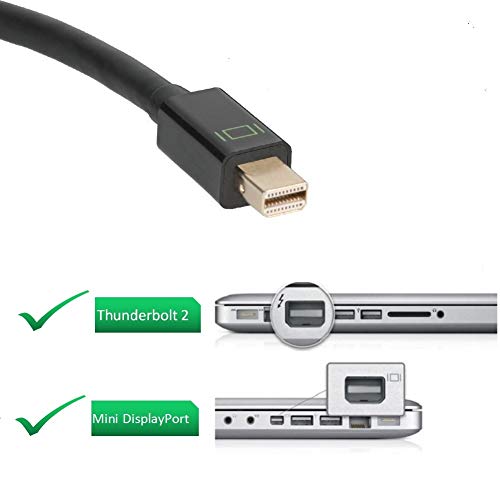 Mini DisplayPort to DVI Cable 10 Feet, UVOOI Thunderbolt 2 to DVI Cable Adapter Compatible MacBook, Surface Pro, MacBook Pro, iMac, MacBook Air, Mac Mini etc Black - Thumbnail 3