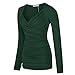 Simier Fariry Women's Long Sleeve Blouses Bottom Casual Tops Green L