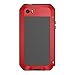 LIGHTDESIRE Water Resistant Shockproof Aluminum Military Bumper Shell Case for iPhone 6/6S - Red