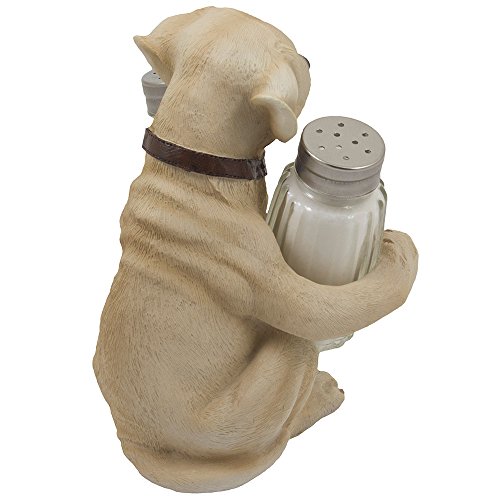 Labrador Retriever Salt and Pepper Shaker Set with Decorative Display Stand Dog Figurine Holder for Lodge & Hunting Cabin Kitchen Decor Table Centerpieces As Puppy Gifts for Hunters - Thumbnail 3