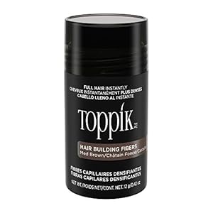 TOPPIK-Hair-Building-Fibers-Medium-Brown-12-g Toppik Hair Building Fibres Powder, Medium Brown, 12g Bottle - for A Thicker-looking Hairline, Crown and Beard, Instant…