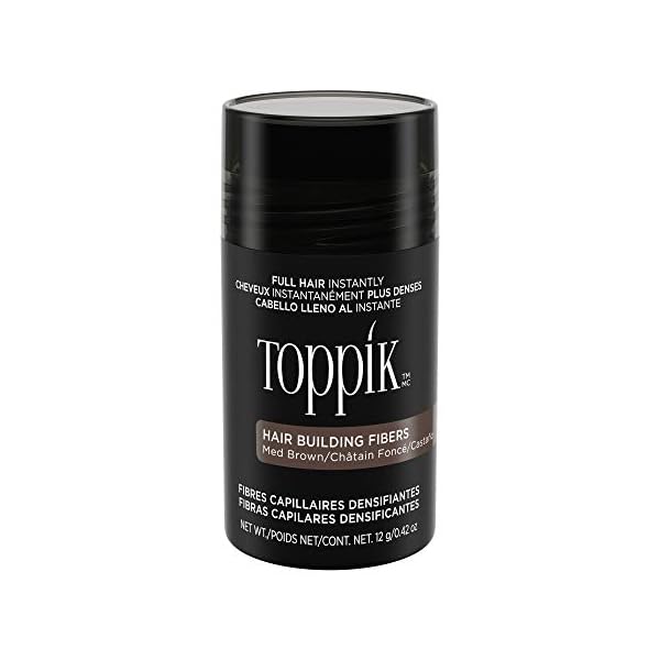 TOPPIK-Hair-Building-Fibers-Medium-Brown-12-g Toppik Hair Building Fibres Powder, Medium Brown, 12g Bottle - for A Thicker-looking Hairline, Crown and Beard, Instant…