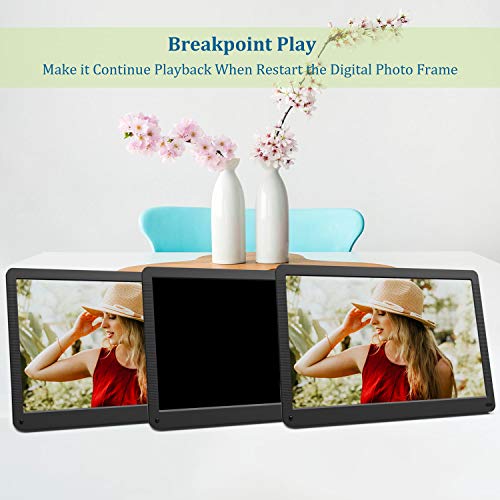 17.3 Inch Digital Picture Frame 1920x1080 16:9 Ratio Screen, Motion Sensor, Photo Auto Rotate, HD Video Frame, Background Music, Auto Play, Auto Time On/Off, Wall Mounted/Stand, Include 32GB SD Card