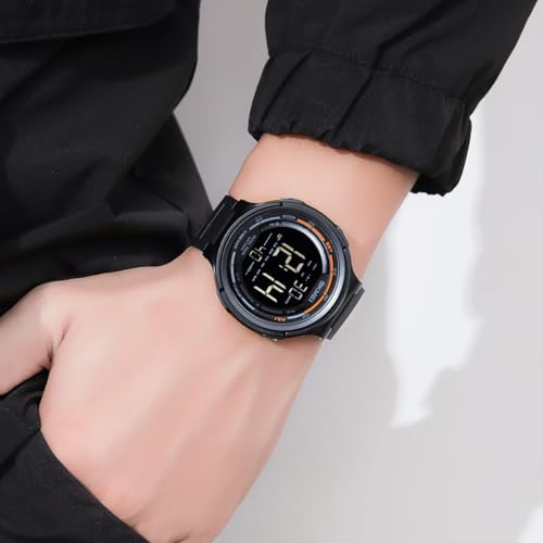 Relógio Digital Masculino Esportivo, Resistente à Água 50M, Display LCD Clara, Pulseira de Silicone Premium Macia, Multifuncional (Cronômetro/Alarme), Leve para Academia e Corrida Eletrônic