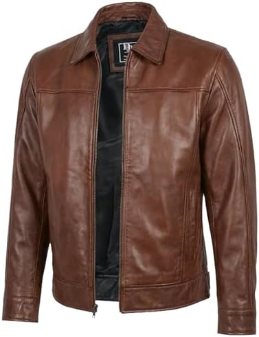 Men's Tan Genuine Leather Blazer Soft Real Italian Tailored