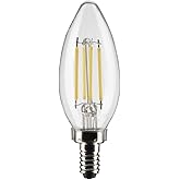 Satco S21266 4W LED B11 Candelabra Base Light Bulb, 3500K Neutral White, Dimmable, Clear, 120V, E12, 6 Pack