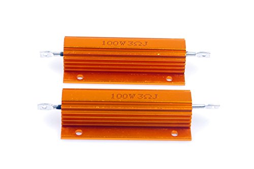 LM YN 100 Watt 3 Ohm 5% Wirewound Resistor Electronic Aluminium Shell Resistors Gold Suitable For Inverter, LED lights,Frequency Divider, Servo Industry 2-Pcs