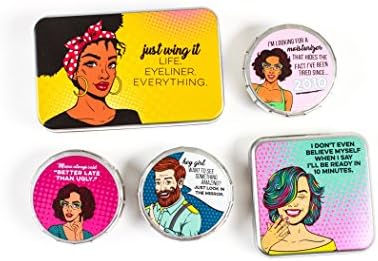 Humorously Hers Tin Carriers | Travel Set | Desk Set | Purse Organizers- Set of 5