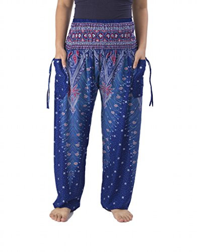 Lannaclothesdesign women s smocked peacock pants comfor…