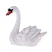 Danmu 2pcs a Set Small Polyresin Mother Swan and Baby Swan Statue Fairy Garden Decor