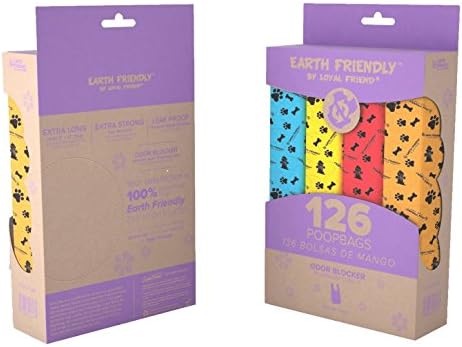 Earth Friendly Handled Poop Bags 126 Bags Multi-Colored Scented