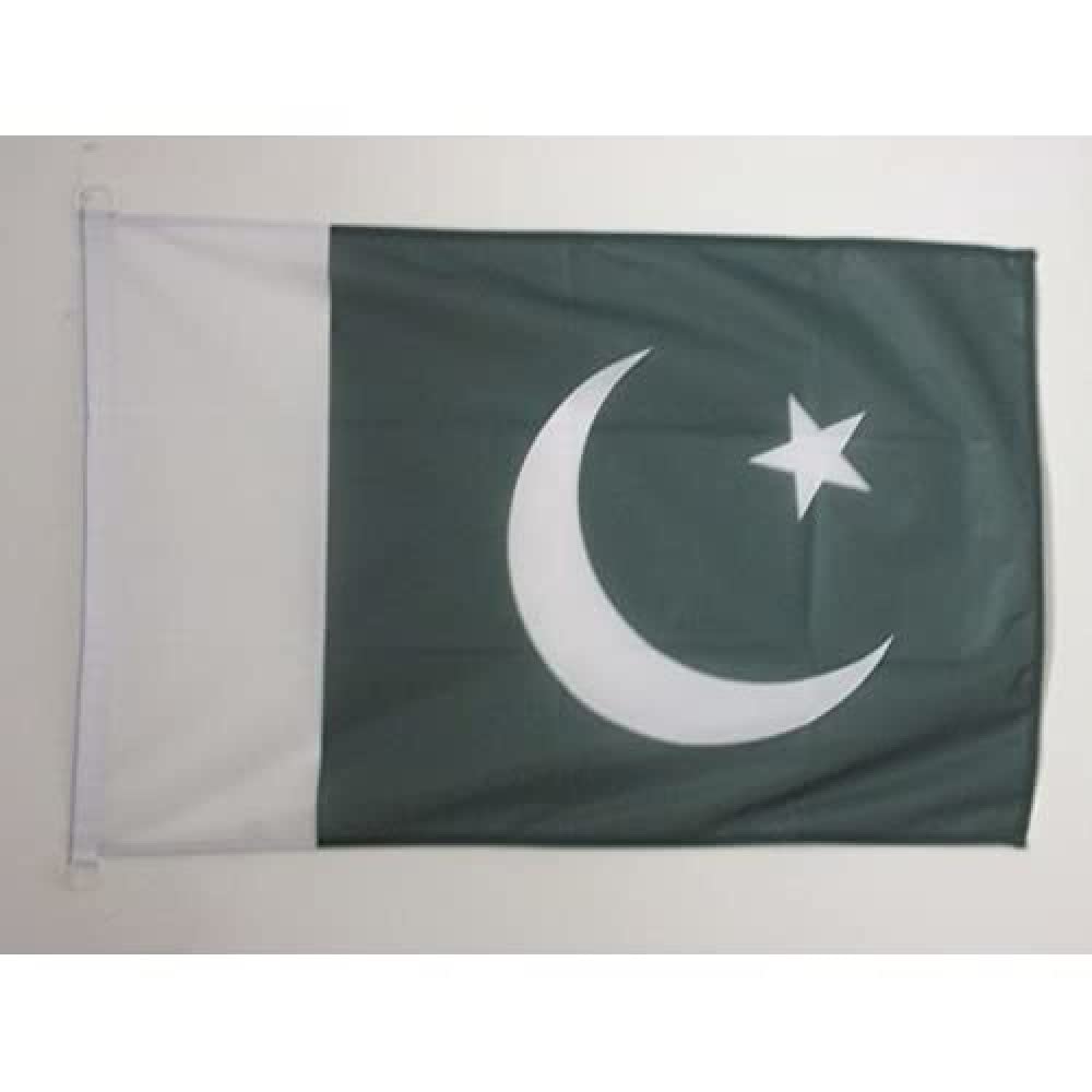 AZ FLAG - Pakistan Flag - 2x3 Ft - For Outdoor - Pakistani Banner Knitted Polyester with Two Plastic Rings - Fade Resistant - Vivid Colors - 2' x 3' Feet - 90x60 Cm