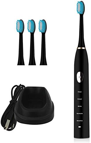 Electric Toothbrush,Hongtianyuan Sonic Toothbrush,IPX7 Waterproof and USB Rechargeable for Adult (Black)
