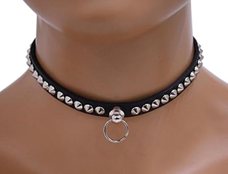 Gothic Halsband Mini Spitznieten & Ring | 330