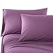 Honeymoon 1800 Brushed Microfiber Embroidered Bed Sheet Set, Ultra Soft, Twin - Purple