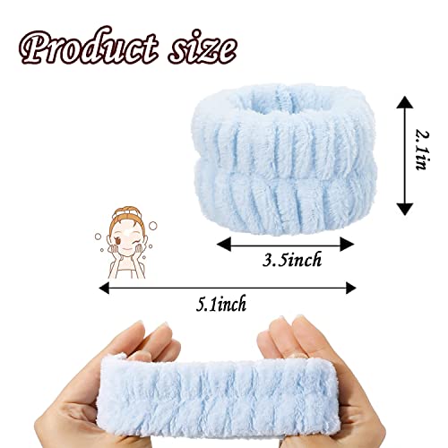 2 Pairs Wrist Towels for Washing Face, Microfiber Face Washing Wristbands Absorbent Wrist Bands for Women Prevent Water Spilling Down from Your Arms