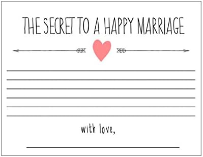 The Secret to a Happy Marriage Cards, Advice Cards, Words of Wisdom Cards, Bridal Shower Game, Wedding Guest Book Alternative, Pink Heart, Fun Shower Game, Set of 20