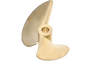 Fielect 2 Blades CCW Propeller for Ship Model Rc Boat Propeller Model Golden Brass Paddle 32mm Diameter 1.4 Pitch 3.18mm Hole Dia