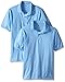 Hanes Men's 2 Pack Short Sleeve Jersey Polo, Light Blue, X-Large