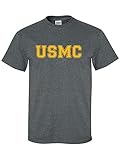 USMC Athletic Gold Adult T-Shirt in Dark Heather