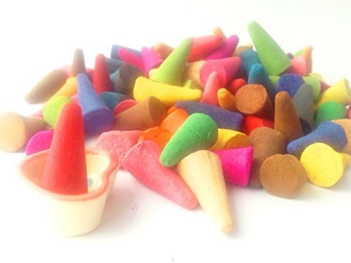 Incense Cones 100 Mixed Variety of Scents with 1 Ceramic Holder
