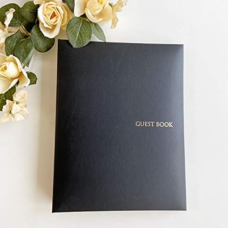 Amazon Co Jp ゲストブック 芳名帳 レザー調ブラックブライダル シュロス結婚式の受付マニュアル お名前記名用ペン2本付き ホーム キッチン