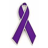 PinMart Purple Domestic Violence Awareness Ribbon Enamel Lapel Pin