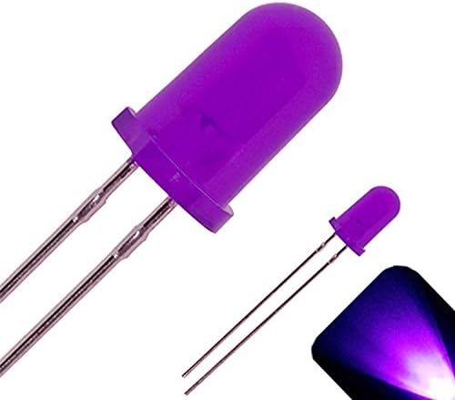 5mm Round Top Diffused UV/Purple LED - Ultra Bright (Pack of 10)
