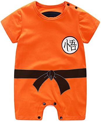 Es Unico Goku Bodysuits for Boys, Cotton One Piece Romper Outfit Baby Infant Orange