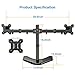 Dual Monitor Stand - Adjustable Premium Monitor Desk Mount with Swivel & Tilt and 2 Adjustable Arms, Each Arm Holds 22lbs, for 13-27 Inch LCD Screens, Grommet Hold Mounting by HUANUO