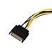 Zaharov SATA 15 pin to 6 Pin Power Cable 3-Pack 15 pin SATA to 6 pin pci Express power Adapter cable - 8 Inch