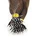 Sunny 14inch Pre Bonded Human Hair Extensions Remy Brazilian Real Human Hair Nano Bead Hair Extensions Dark Brown #4 Hair Extensions Real Hair 50G