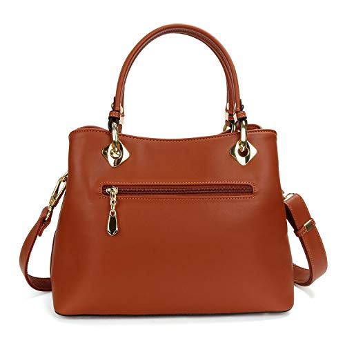 Handbags for Women with Multiple Internal Pockets in Pretty Color Combination (Brown/White/Coffee)