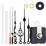 Clock Movement Non-Ticking Short Hands Quartz DIY Wall Mechanism DIY Repair Parts Replacement with 3 Different Pairs of Hands, 5/32 Inch Maximum Dial Thickness, 1/2 Inch Total Shaft Length
