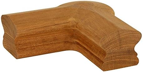 Unfinished Mahogany 90 Degree Quarter Turn with Cap Handrail Fitting