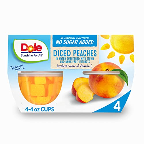 Dole Fruit Bowls Diced Peaches, No Sugar Added, Gluten Free Healthy