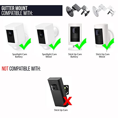 Weatherproof Gutter Mount Compatible with Ring Spotlight Cam Wired