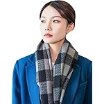 Hottime 100% Cashmere Plaid Scarf for Women Men - Super Soft Pashmina Grid Scarves Gift for Christmas Birthday