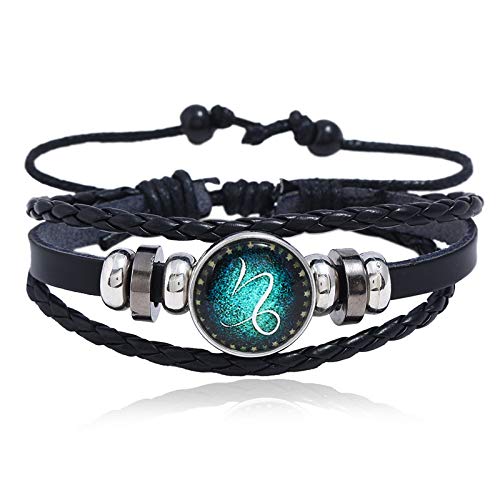 FEIBIZI 12 Constellation Cuff Gifts Zodiac Sign Capricorn Bracelet