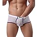 YiZYiF Men's Sexy Soft Underwear Sheer Transparent Brief Boxer Trunks Panty White Medium