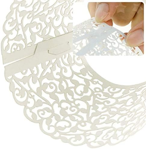 Wllsagl Xouwvpm 100 Filigree Artistic Bake Cake Paper Cups Little Vine Lace Laser Cut Liner Baking Cup Muffin Case Trays for Birthday Decoration Wedding Party (White) (White)