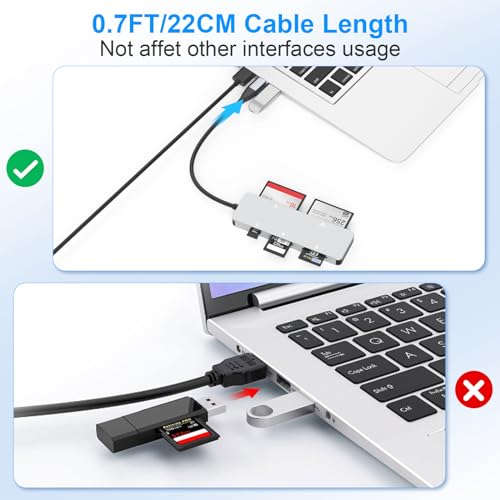 Yeemie CFast Card Reader, USB 3.0 USB C CFast 2.0 Card Reader,5Gbps Aluminum High Speed CFast Memory Card Adapter for CFast/CF/SD/TF/XD, Simultaneous Reading of 5 Cards