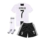 2018-2019 Home C Ronaldo #7 Juventus Kids Or Youth Soccer Jersey & Shorts & Socks White